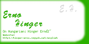 erno hinger business card